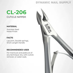 CL.206 7MM - Professional Cuticle Nippers Double Springs Stainless Steel