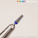 5-in-1 Medium Silver Tapered Flat-Top Carbide Nail Drill Bit - Sealing Cuticle and Smooth Out Acrylic
