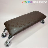 (Brown LV Pattern) Leather ArmRest with Pillow Cushion for Manicure Pedicure (Reposabrazos Para Manicura)