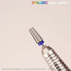 5-in-1 Medium Silver Tapered Flat-Top Carbide Nail Drill Bit - Sealing Cuticle and Smooth Out Acrylic