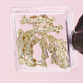 12 pcs Religious charm for vintage nails art design engraved with colorful rhinestones (Azrael / Gold color)