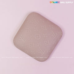 (Beige LV Engrave) Leather Elbow-rest Pad Arm Rest Support for Manicure Nail Desk