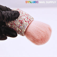 AB-Pink Rhinestone Small Dust Brush for Cleaning Up - Cleaning Tool For Acrylic Nails Powder Remover