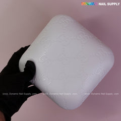 (White GC Engrave - Smooth) Elbow Pad Pillow for Nail Tech : Soft Pu Leather, Supportive, Built for Long Hours Usage