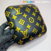 (BJ058 Black LV) Smooth Leather Elbow Cushion Pad Arm Rest Support for Manicure Nail Desk