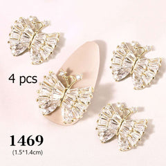4 pcs 3D Butterfly Charm for Nails Art Design (code 1469)