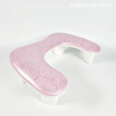 (Pink Marble) U-SHAPE Microfiber Leather Armrest with Cushion Pillow for Pedicure Manicure (Reposabrazos Para Manicura)