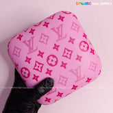 (Pink and Pink LV Smooth) Leather Elbow Cushion Pad Arm Rest Support for Manicure Nail Desk