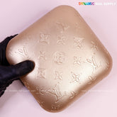 (Metallic Gold LV Engrave) Elbow Rest Pillow for Nail Tech : Soft Pu Leather, Supportive, Built for Long Hours