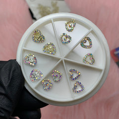 3D Gold Heart shape Charms for Valentines nails art design