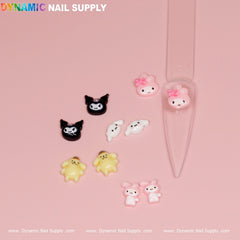 10 pcs Cute Cartoon Character Design Nail Charms