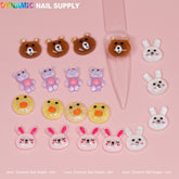 20 pcs Cute Cartoon Character (brown and cony) Design Nail Charms