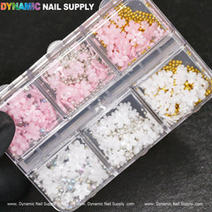(White and pink) 3D resin Flowers for Nails Art design