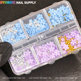 (Blue & Purple) 3D resin Flowers for Nails Art design