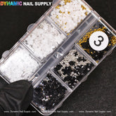 (Black and White) 3D resin Flowers for Nails Art design