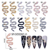 10 pcs of Snake Shape Charms for Nails Art Design (Smaller version)