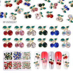 60 pcs (Mixed 6 colors) Cherry Nail Charms for Designer