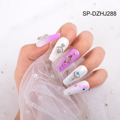 60 pcs Luxury Water Drop Shape Nail Charms with Rhinestone for Designer