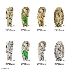 (10 pcs/ bag) Religious charms for vintage nails art design (San Judas / Virgin Mary)