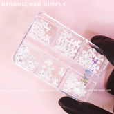 60 pcs Matte White Chrome Heart Charms (Antique Crosses) for Nails Art design