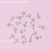 20 pcs Gold Crosses Charm (with rhinestones engraved) for Nails Art Design