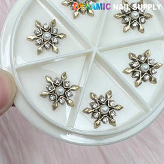 Antique Star Flowers Snowflake Charm for Nails Art Designer