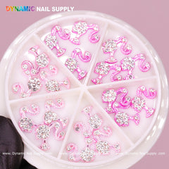 12 pcs of Barbie Girl head nail charms for Nails Designer (Light pink and Hot pink)