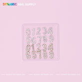 20 pcs Gold and Silver 3D Number Charm with Rhinestone (0 to 9)
