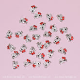 (Red) 30 pcs Metal Hell0 Kitty Design Nail Charms (zircon alloy charm)