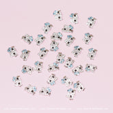 (Light Cyan) 30 pcs Metal Hell0 Kitty Design Nail Charms (zircon alloy charm)