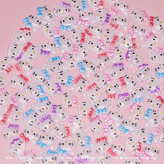 (Mixed Colors) 100 pcs Cute Resin Hell0 Kitty Design Nail Charms