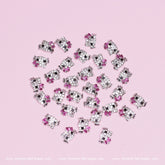 (Magenta) 30 pcs Metal Hell0 Kitty Design Nail Charms (zircon alloy charm)