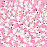 (Pink) 100 pcs Cute Resin Hell0 Kitty Design Nail Charms