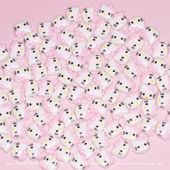 (Pastel Pink) 100 pcs Cute Resin Hell0 Kitty Design Nail Charms
