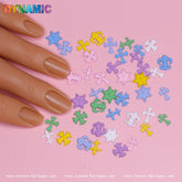 Colorful Antique Cross & Chrome Heart Charms for Nails Art design - Light color Matte look
