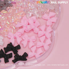 70 pcs Mixed Colors Resin Bows Charm (pink , black, iridescent) for Nails Art Design