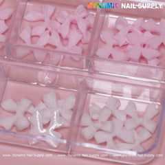 30 pcs White - Pink Resin Bows Charm for Nails Art Design