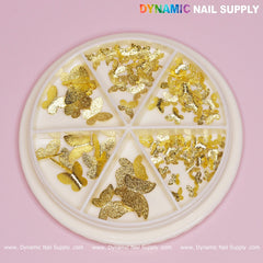 3D Butterfly Charms and Sequins set for nails art design (Rose Gold Silver Titanium)