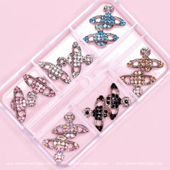 30 pcs Planet Charms for Nails art designer (Colorful stones)