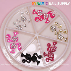 12 pcs of Barbie Girl head nail charms for Nails Designer (Various colors)