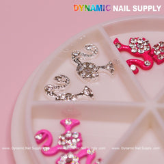 12 pcs of Barbie Girl head nail charms for Nails Designer (Various colors)