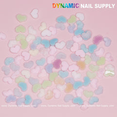 90 pcs Pastel Multi Color Heart Charm for Valentine Nails Design