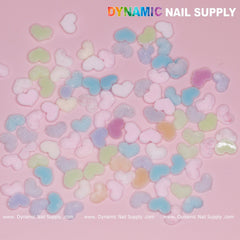 90 pcs Pastel Multi Color Heart Charm for Valentine Nails Design