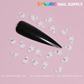20 pcs White Teddy Bear Charm for Valentines Nail Design
