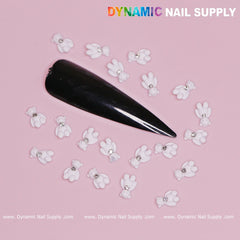 20 pcs White Teddy Bear Charm for Valentines Nail Design