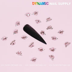 20 pcs Pink Sapphire Heart Charm (Solitaire shape) for Valentine Nails Design
