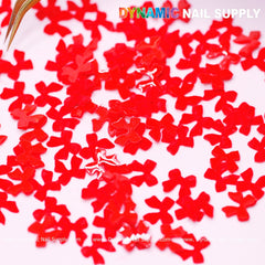 90 pcs Pure Red Resin Bows Charm for Valentine Nails Design