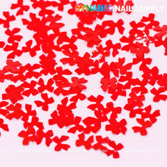 90 pcs Pure Red Resin Bows Charm for Valentine Nails Design