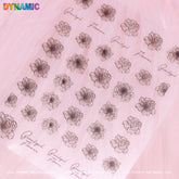 Crystal-black Flower Sticker
