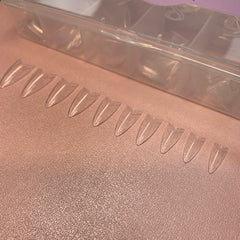 (Version 2024) Medium Almond Extension Nail Tips - Half Cover - Box of 500 pcs (Medium Stiletto)